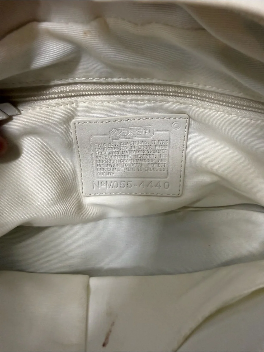Coach Leatherware White Nylon Leather Trim Satchel Handbag Hampton / Soho series